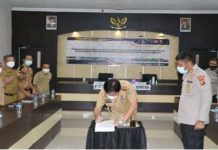 Pj Bupati Muaraenim Tandatangani MoU Program Penerimaan Bintara Polda Sumsel