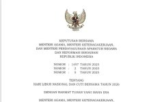 Penetapan Libur Nasional dan Cuti Bersama 2026